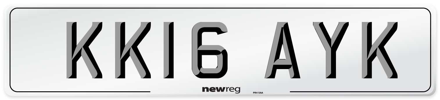 KK16 AYK Number Plate from New Reg
